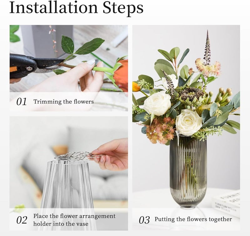Yncotte Flower Arrangements, 6Pcs Flower Arrangement Holder Stainless Steel Round Metal Flower Insert Lid Supplies for Arrangement Plant Fixation - Image 5